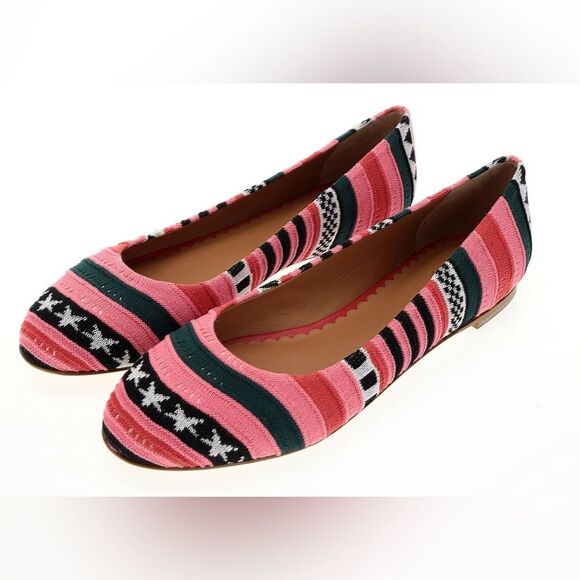 Missoni Shoes - MISSONI Star Stripe Fabric Ballerina Ballet Flats‎ Pink Black Red Size 37